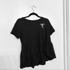 Small Black Tee with cute flared hem
